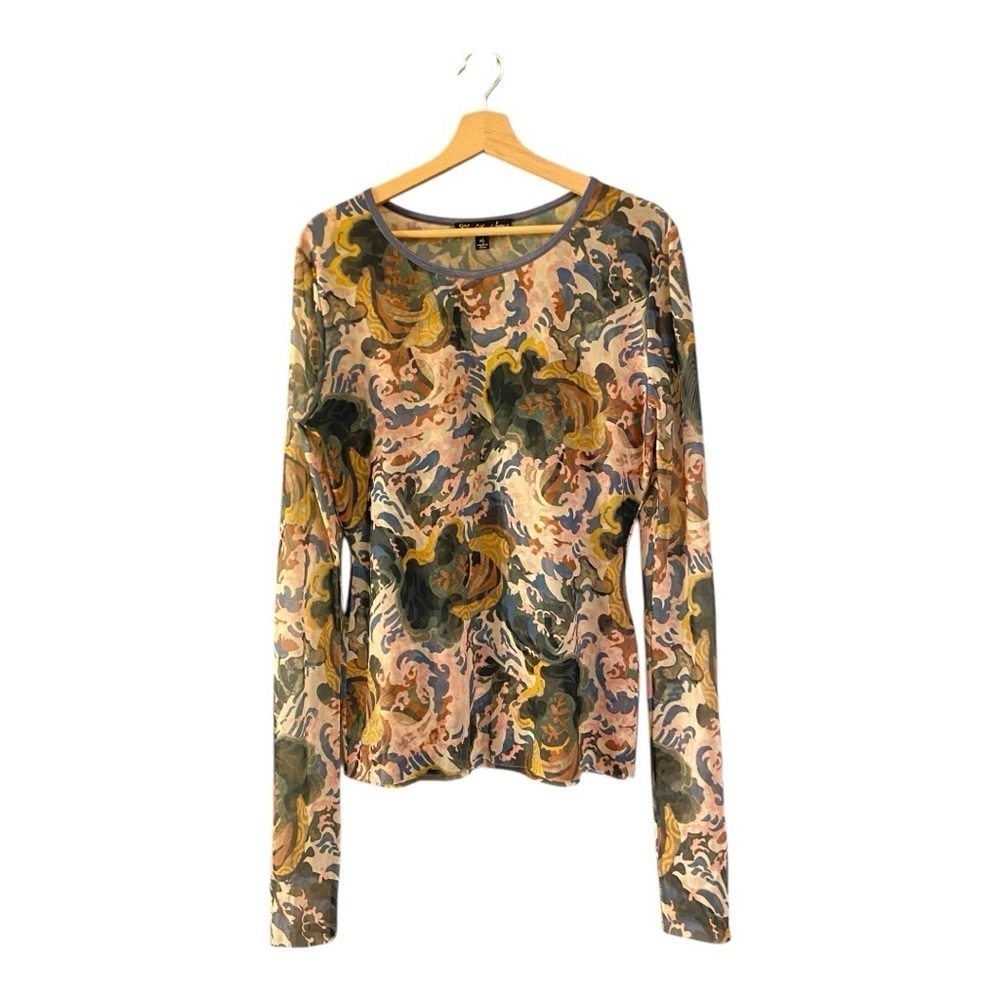 Elizabeth and James Long sleeve body con multicolored pull over top - Picture 1 of 3